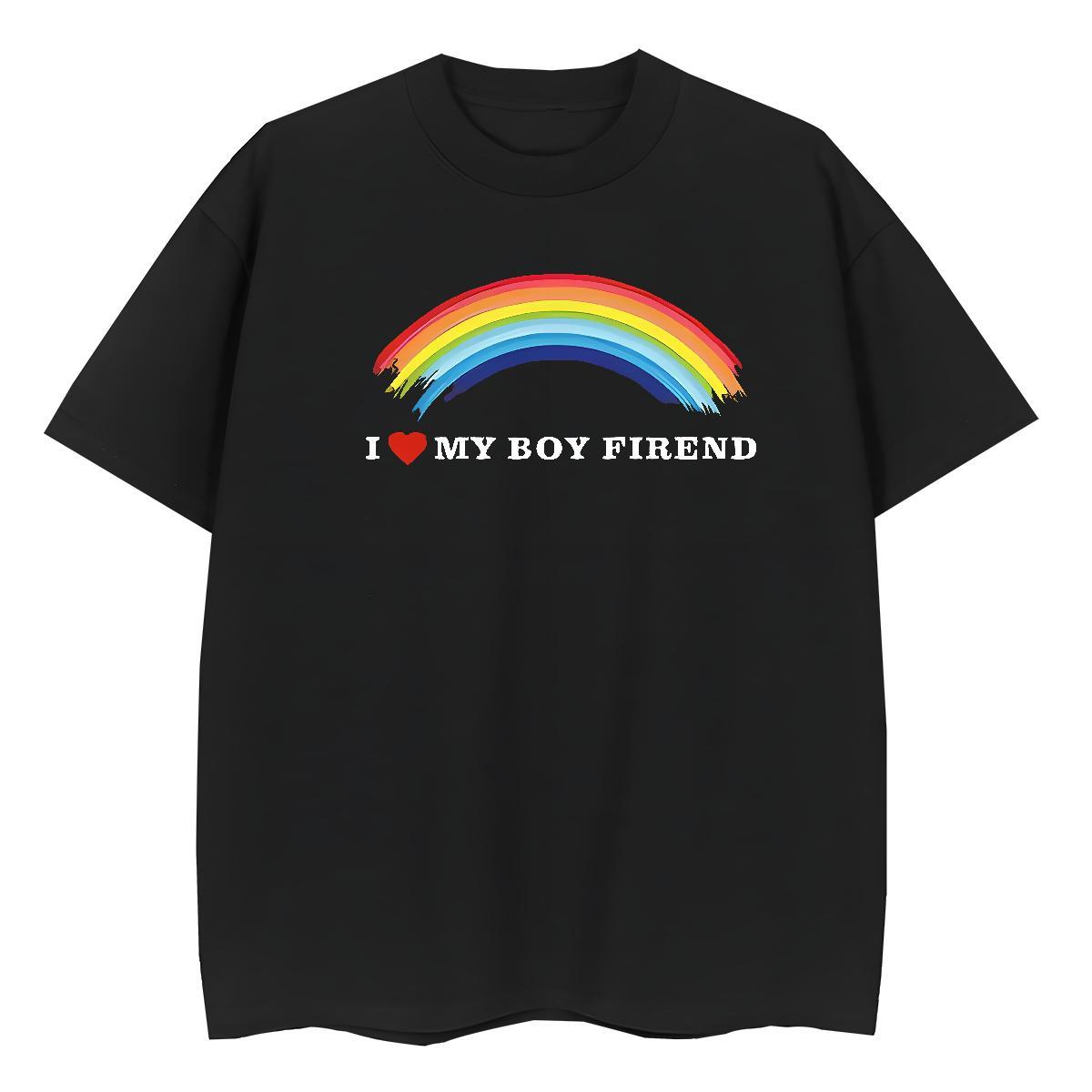 Soft Tshirt for Man Woman 230g Cotton rainbow Street Wear T Shirts Women Short sleeve Soft Oversized L-4XL Top Tees