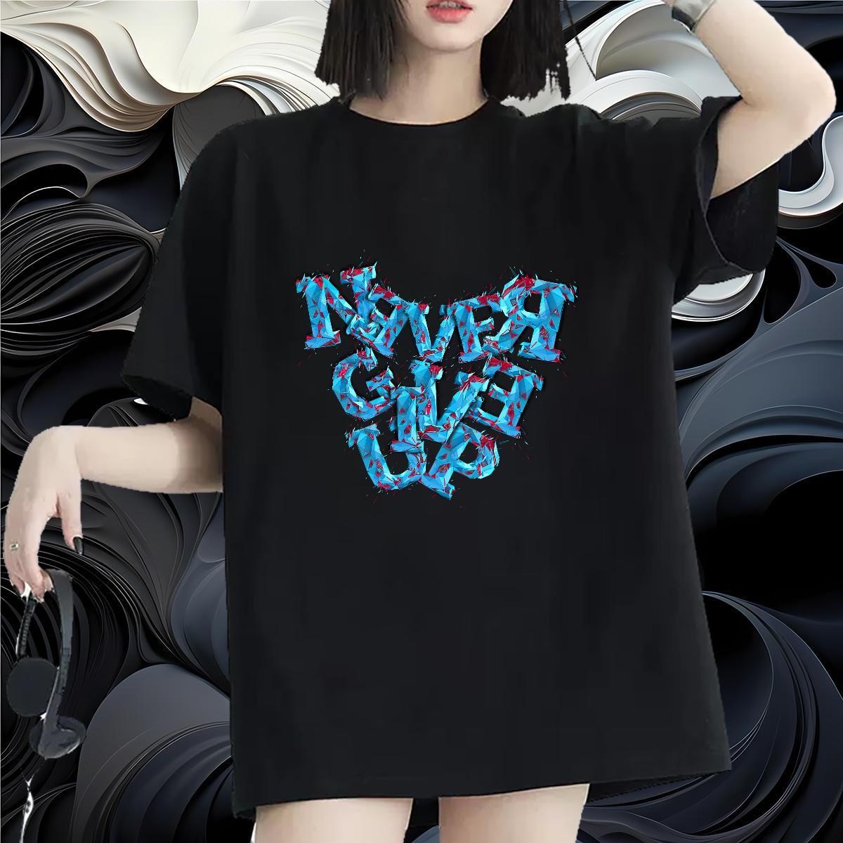 Female Women Tees 230g 100% Cotton painting Outdoor T-Shirts for Women Breathable Short Sleeve DIY Printed Top Shirts