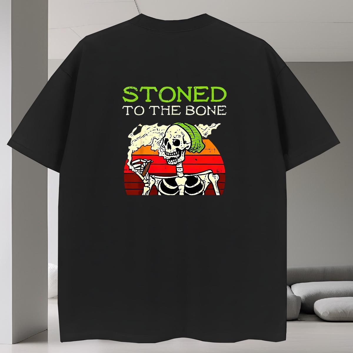 Loose T Shirt For Man 100% Cotton 230g skull High Street Hip Hop Plus Size Custom O-Neck Short Sleeve Men Tops Tees Wholesale Tee Shirt