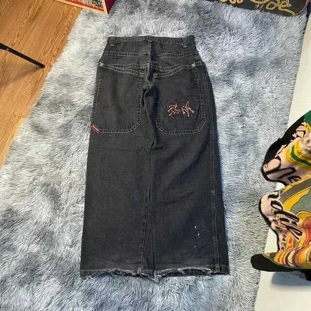 Streetwear JNCO Y2K Baggy Jeans Men High Quality Embroidered Vintage Women Hip Hop Goth Harajuku Casual Wide Leg Pants 240619
