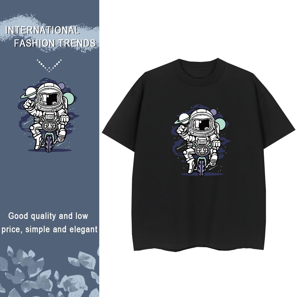 5A Unisex Tshirts 230g 100% Cotton cosmonaut Hip Hop Womens T Shirts Round Neck Short Sleeve Custom Print Oversized Clothes