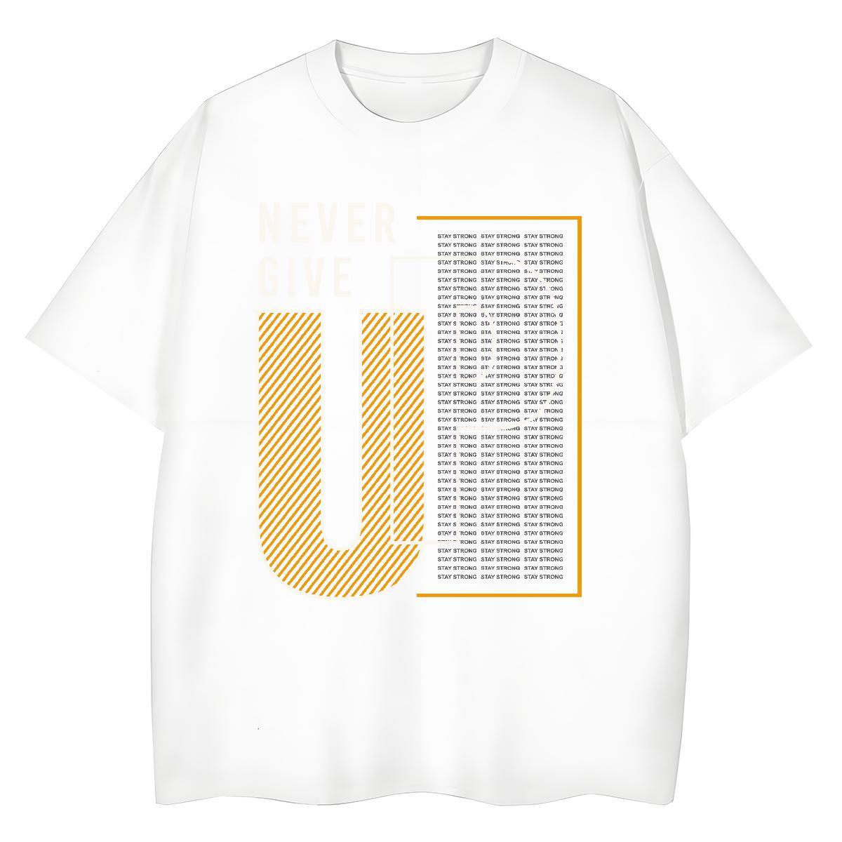 5A Unisex Tshirts 230g Cotton letter Street Casual T shirt Breathable Crew Neck Cartoon Printing L-4XL Tops