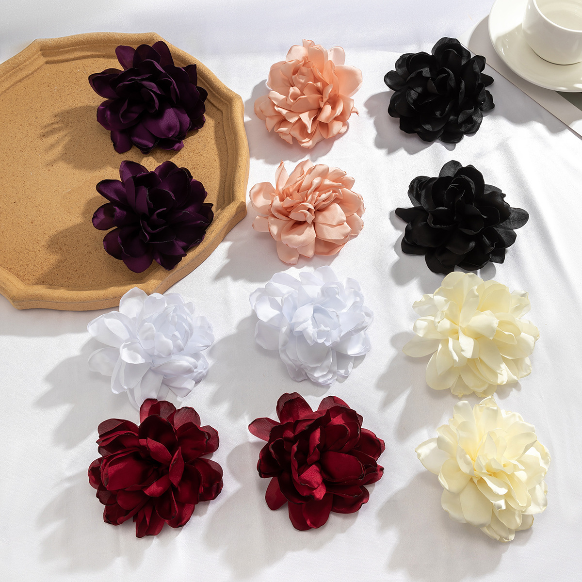 Exaggerated Fabric Design for Jewelry: Big Summer Earrings, Small Flower Earrings