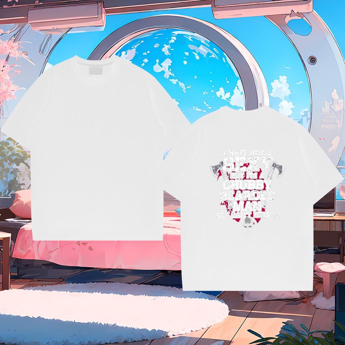 Loose Mens T Shirts 100% Cotton 230g letter Anime Printing Street Skull Breathable Short Sleeve Men Tops Tees 2024 Designer Tee Shirt