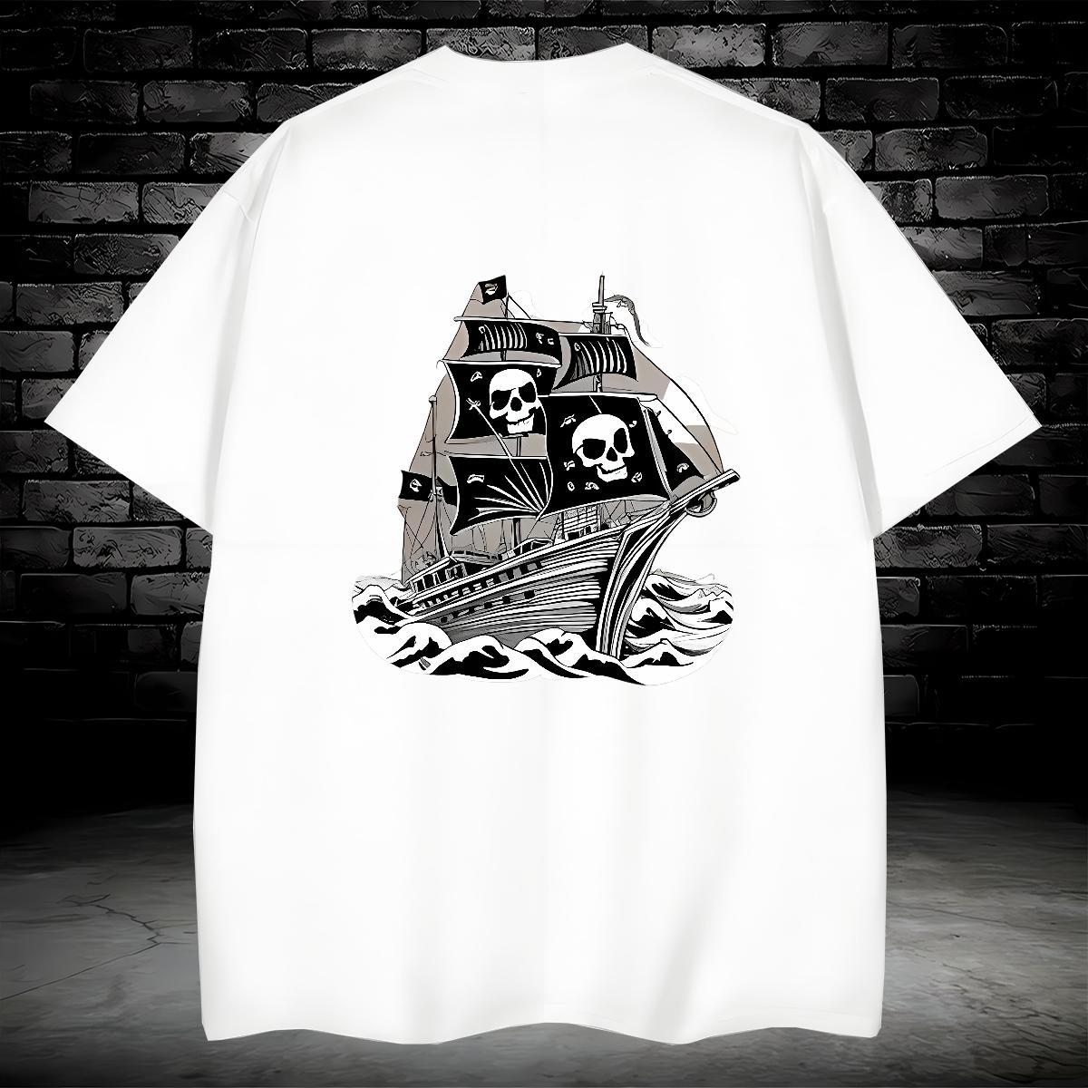 Wholesale T Shirt For Man 100% Cotton 230g skull Daily Wear Custom Print Oversized Breathable Short Sleeve Men Clothes T-Shirt New Tees