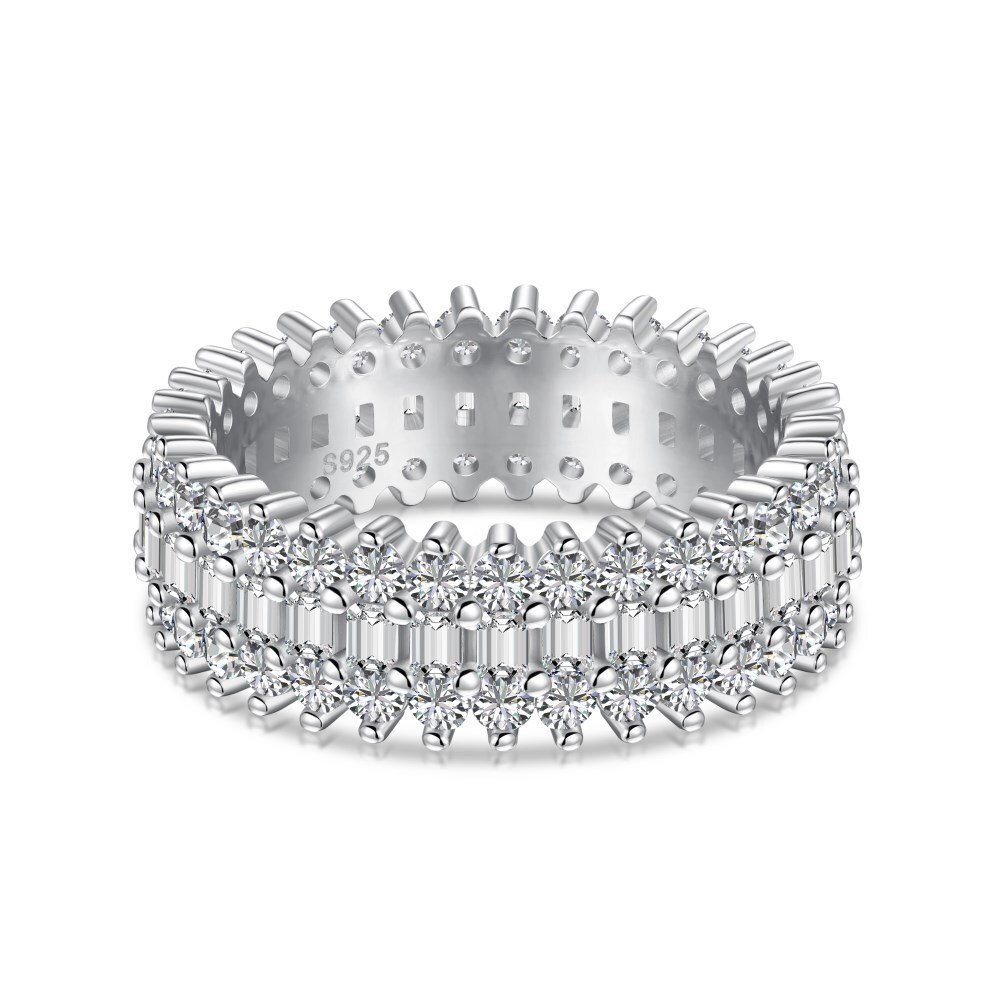 Korean version of the new S pure sier ring with diamond colored zirconium inlay in a colorful color series design sense for women's jewelry