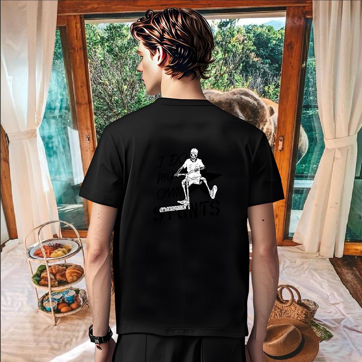 Soft T-Shirts 230g Pure Cotton skull Daily Wear Custom Cartoon Breathable Short Sleeve Men Tees DIY Tees Shirts