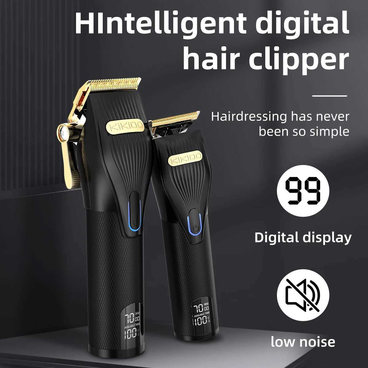 KIKIDO two-piece new hair clipper set LED display metal hair clipper USB charging electric hair trimmer 2577 W241017