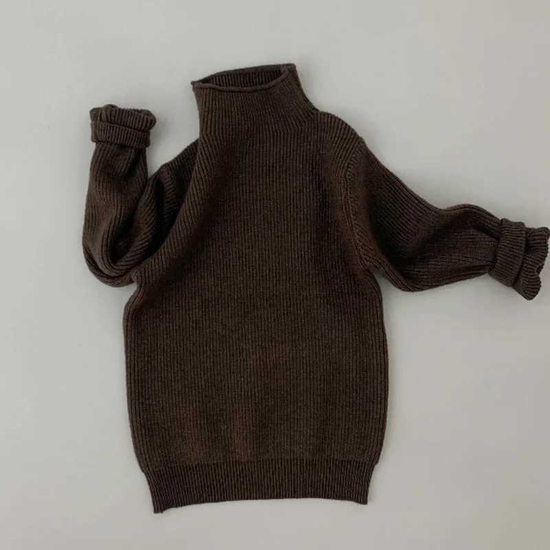 Sweater childrens turtle neck sweater long sleeved soft wool clothing boys girls knitted sweater top autumn winterW240824