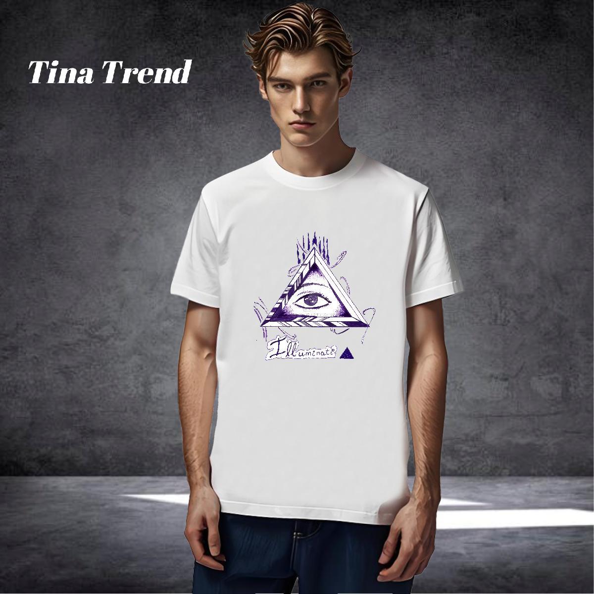 Popular T shirt 230g Pure Cotton eye of the devil Home Outdoor Black Oversized Breathable Crew Neck Men Tops Tees Brand Tees Shirts