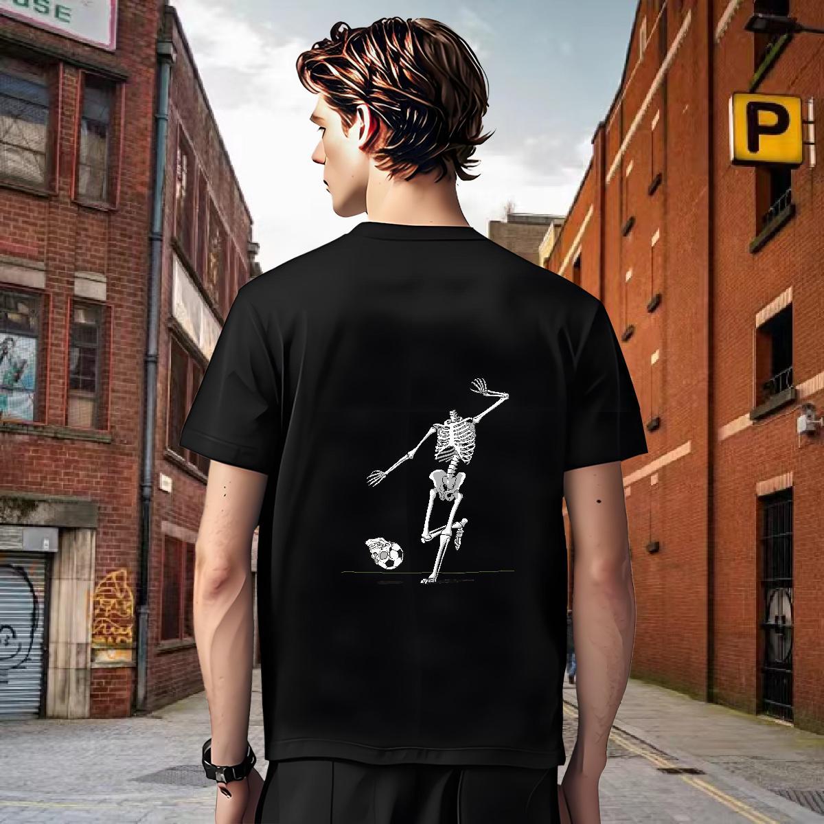 Free Shipping T shirt 230g Pure Cotton skull Casual Asian Size Breathable Men Tshirts Fashion Designer Clothings