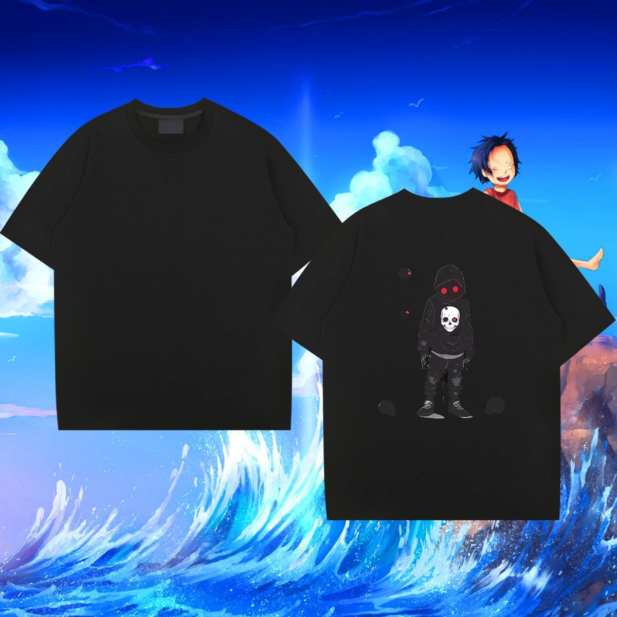 Unisex T Shirts Men 230g 100% Cotton skull Street Wear Oversized 3XL 4XL Short Sleeve O-Neck Men Clothes T-Shirt Brand Polos