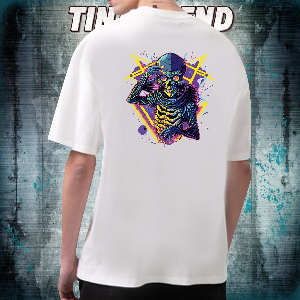 High Quality Man T Shirts 230g 100% Cotton skull Spring Summer White Plus Size O Neck Short Sleeves Men Tees Factory Direct Tee Shirt