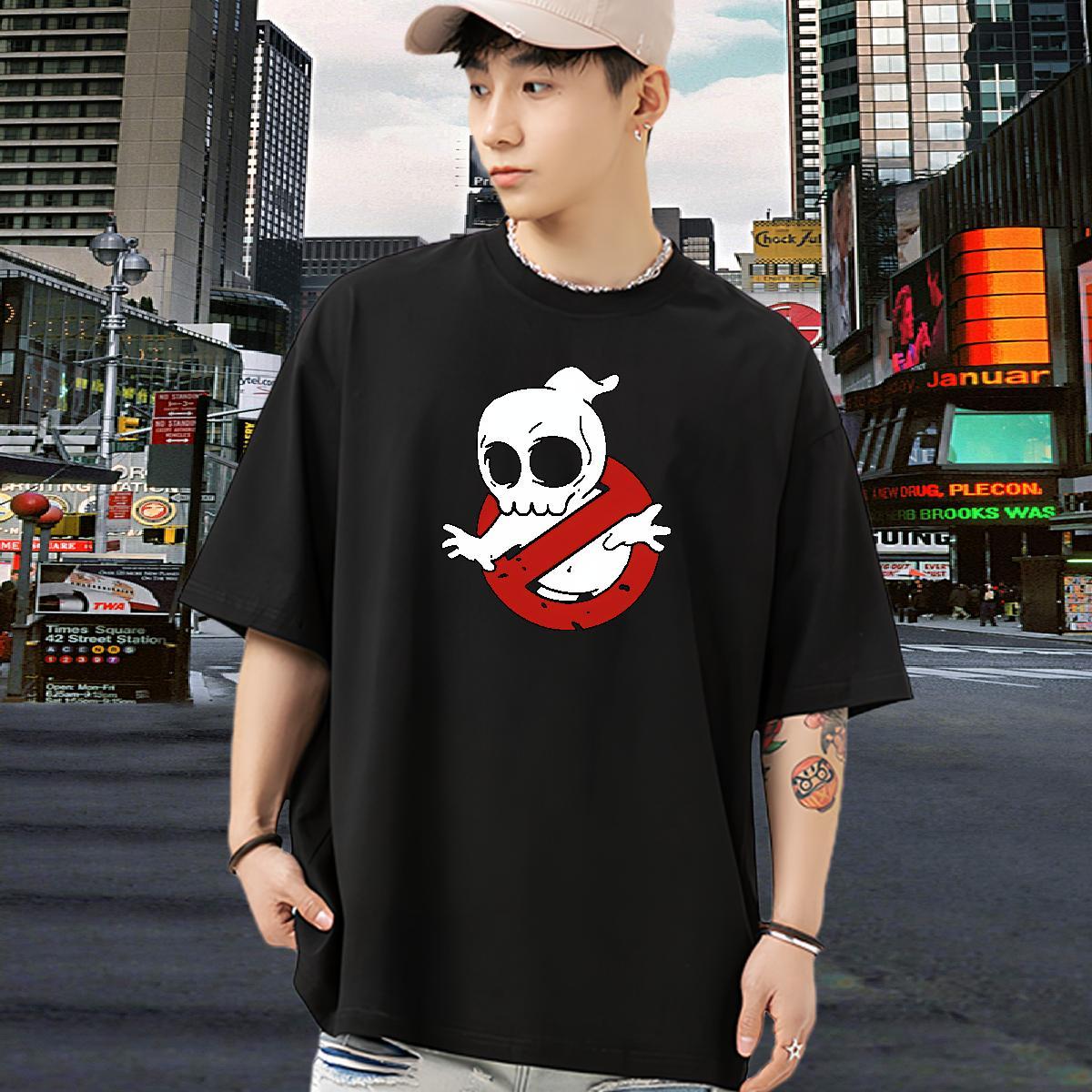 Unisex T Shirt For Man 230g 100% Cotton skull Spring Summer Plus Size Custom Breathable Crew Neck Tshirt for Man Woman 2024 Clothes
