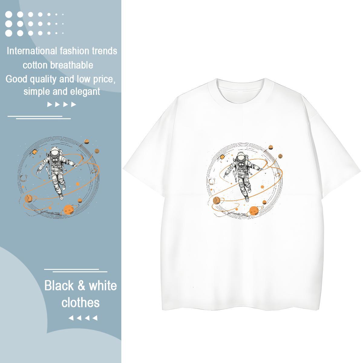 Female Woman Tshirt 100% Cotton 230g universe Outdoor T-Shirts for Women O Neck Short Sleeves Customized Tops Shirt
