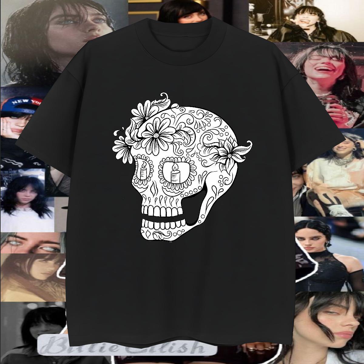Classic Mens T Shirts 230g Cotton skull Sport Custom Print Oversized Breathable Crew Neck Mens Tshirts Free Shipping Tops Shirt