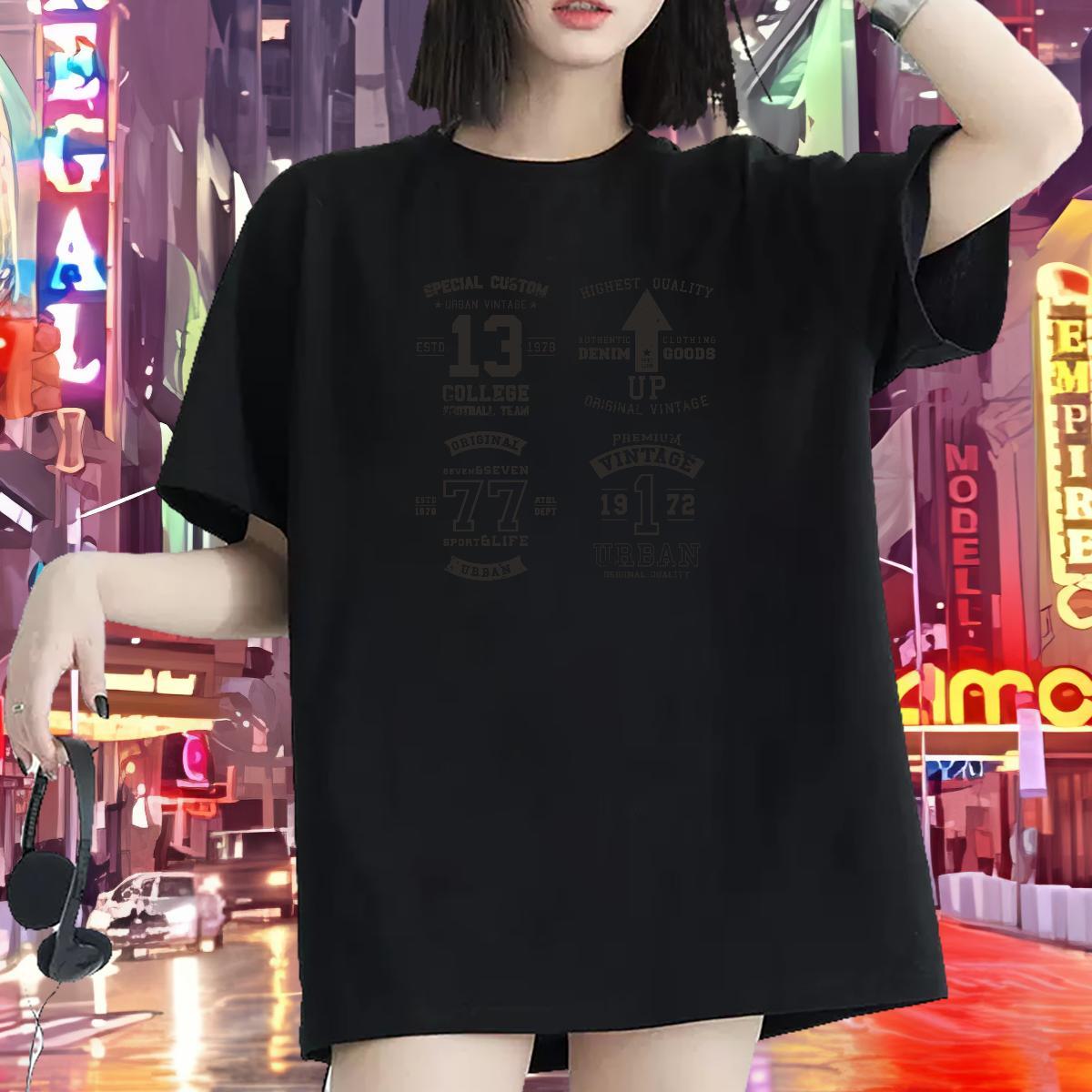 Nice Unisex Tshirts 230g 100% Cotton letter Casual Sport Women T Shirts Crew Neck Breathable Oversized L-4XL Tops Shirt