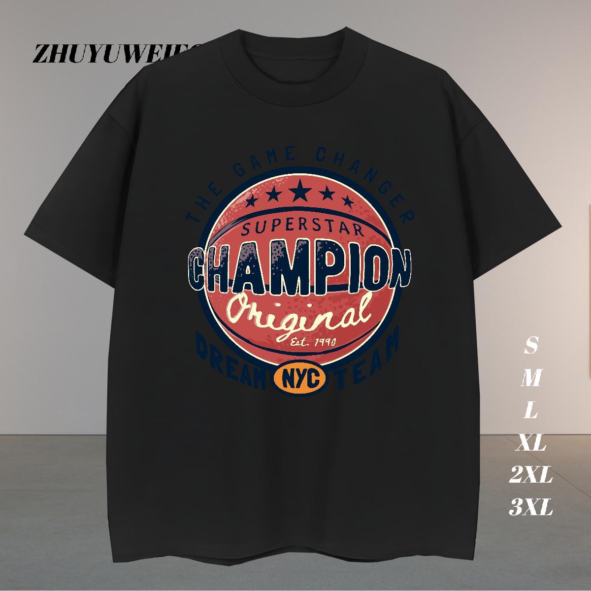 Loose Fit T-Shirts 230g Cotton basketball Daily Wear DIY Printed Crew Neck Breathable Men Clothes T-Shirt New Designer Top Tees