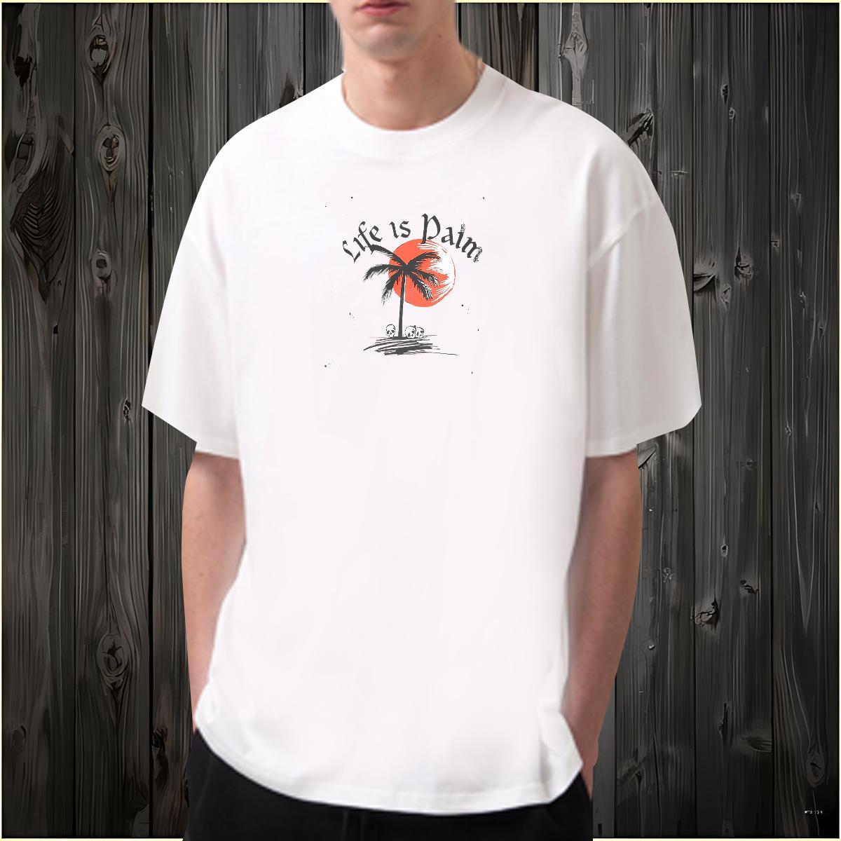 Wholesale T shirt 230g Pure Cotton skull Street Casual DIY Anime O-Neck Short Sleeve Couples T Shirts 2024 DIY Polos