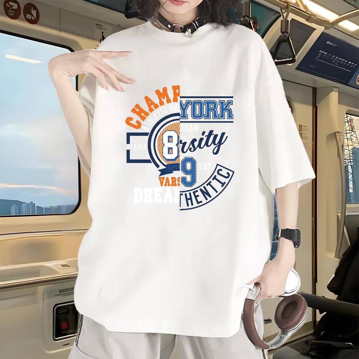Lady Tshirt for Man Woman 230g Pure Cotton letter Street T shirt Breathable Crew Neck Oversized L-4XL Tops