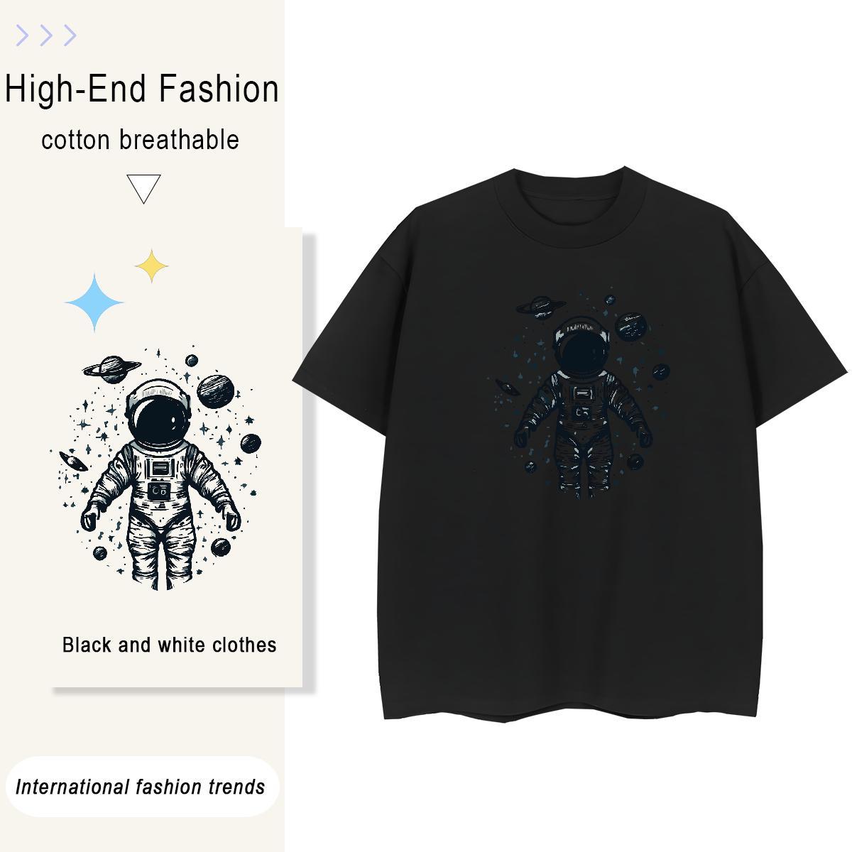 Nice Lady T shirt 230g Pure Cotton universe Casual Womens T Shirts Short sleeve Soft Graphic Tops Tees