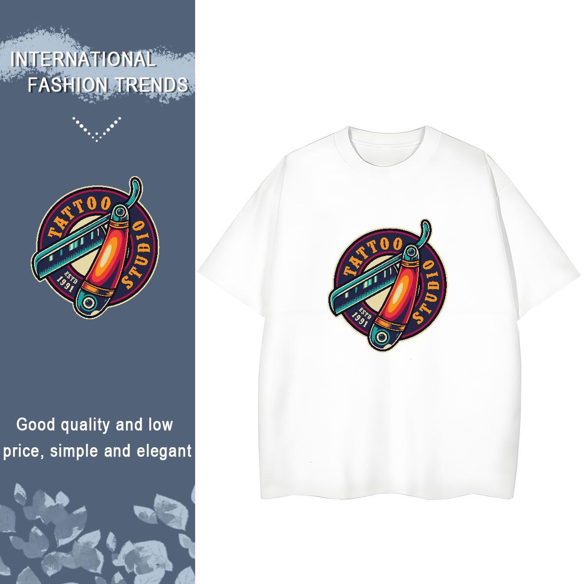 New T-Shirts 230g Cotton Comfortable Sports Street Wear tool Women Tshirts Brand White Plus Size Tee Shirt