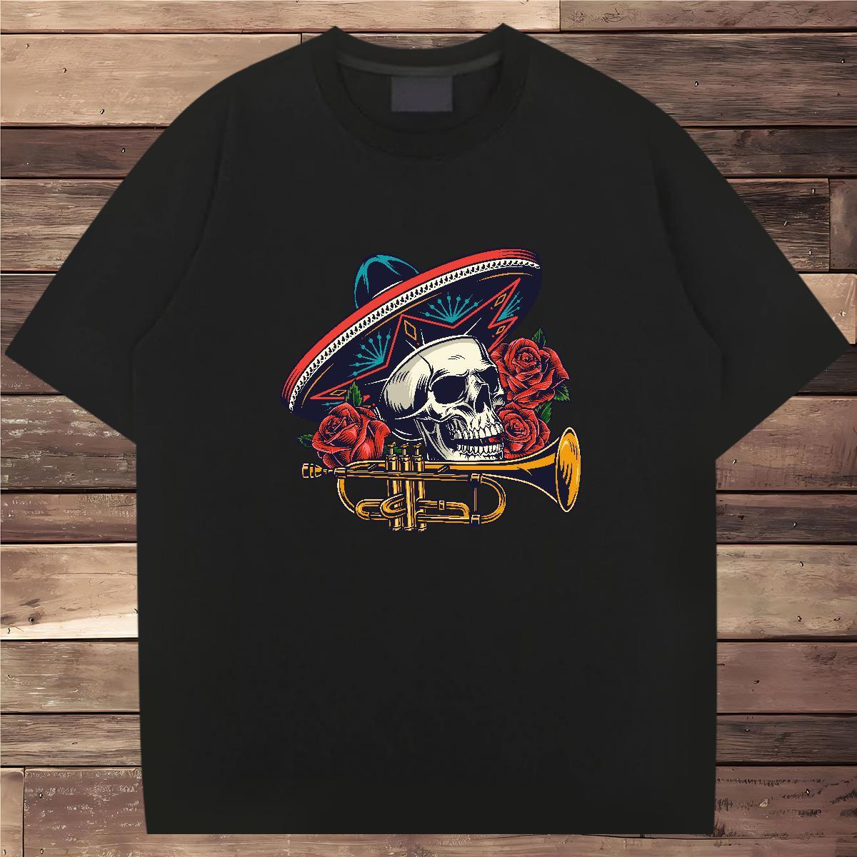 Designer T Shirt For Man 100% Cotton 230g skull Casual Beach Plus Size Custom Crew Neck Breathable Couples T Shirts New Arrival Clothings
