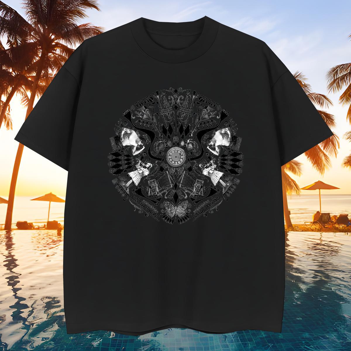 Unisex Men T Shirts 100% Cotton 230g eye of the devil Daily Outfit Skull Breathable Short Sleeve Couples T Shirts Fashion Casual Tshirts