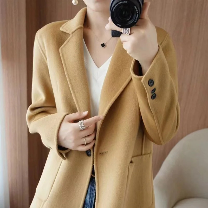 Womens Wool Jacket Lining Autumn Set Outcoat and Winter Thick Large Size 240826