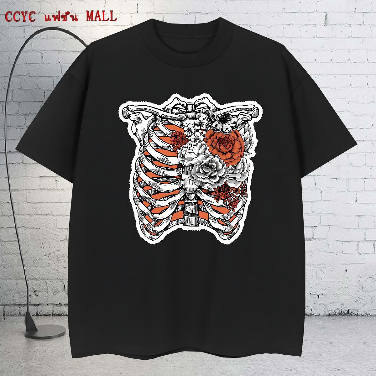 Wholesale T Shirts Men 230g 100% Cotton skull Street Wear Anime Round Neck Short Sleeve Tshirts Casual New Tops Shirt