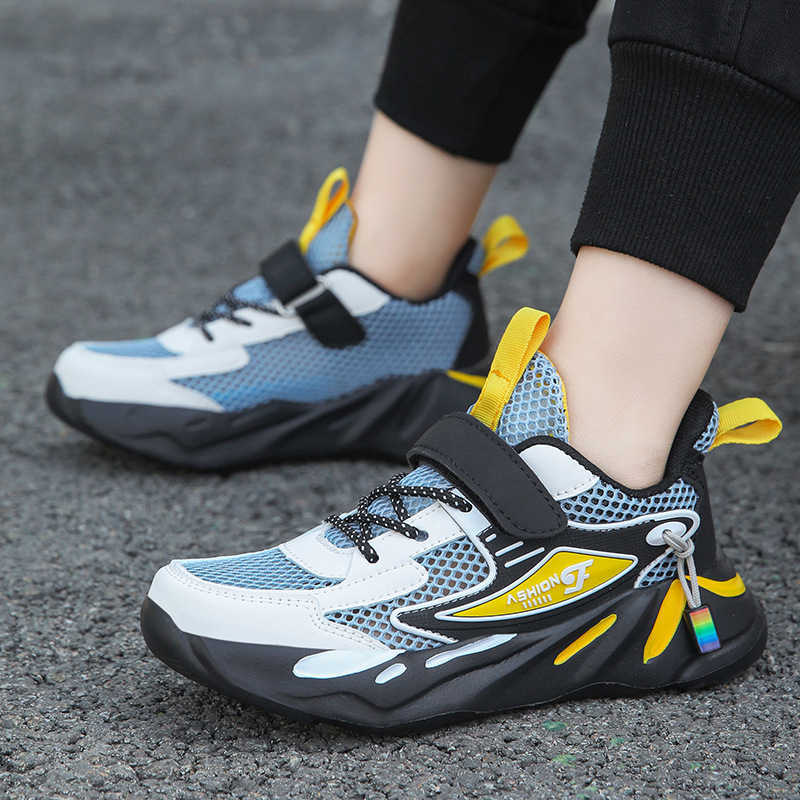 Athletic Outdoor Boys sports 2024 spring/summer new item breathable solid sole dad single mesh childrens casual shoes H260130