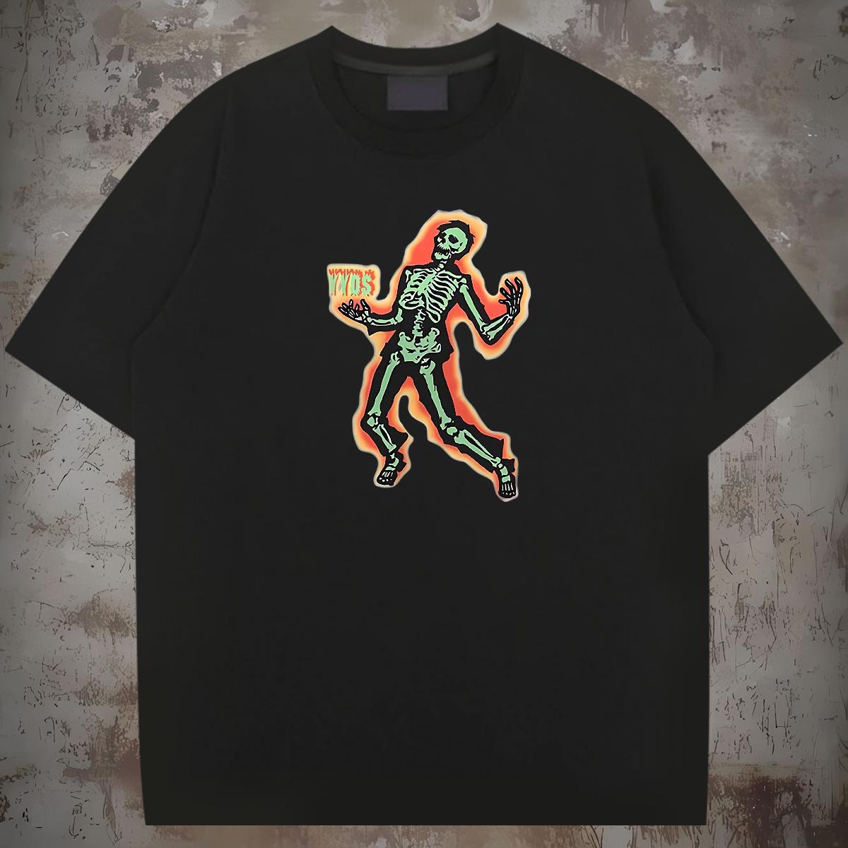 Popular Mens T Shirts 230g Cotton skull Spring Summer Custom Cartoon Short Sleeve Soft Men Tees Wholesale Polos
