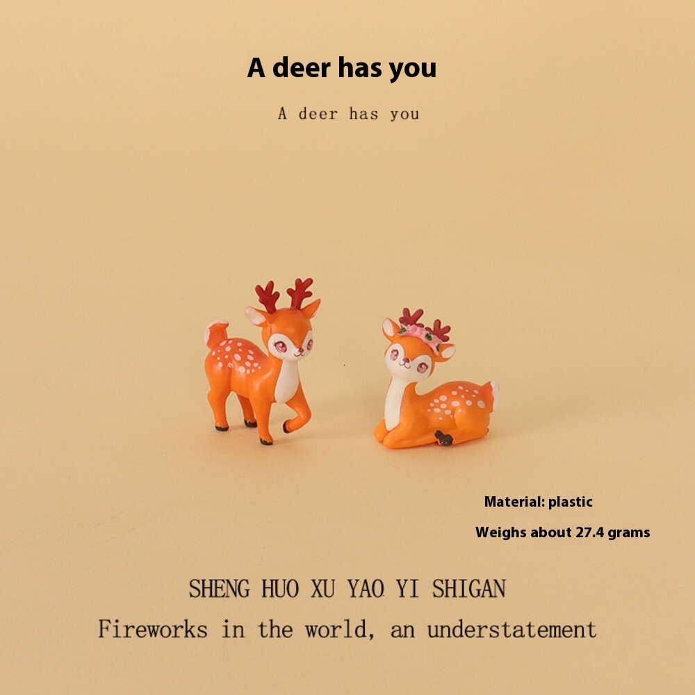 Decorative ed Deer Animal Figurine Fun Toy-Like Object for Home Interior Design and Workplace Accents