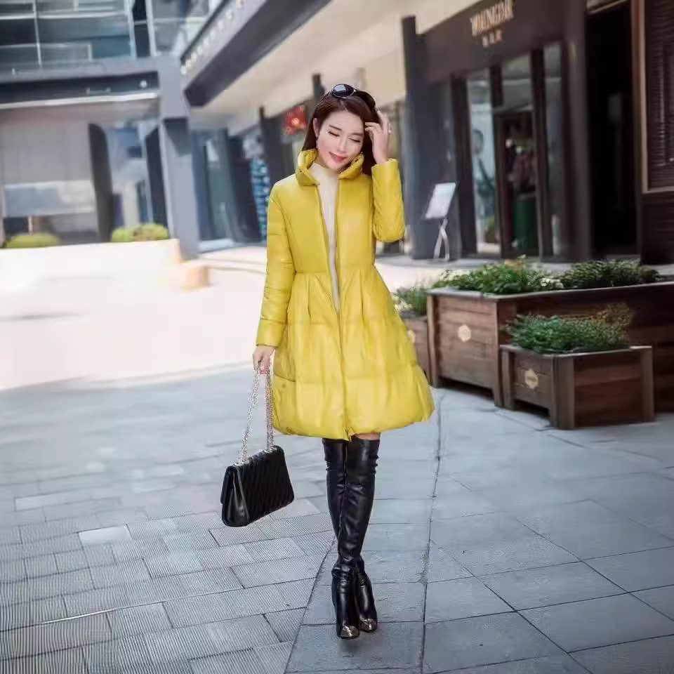 New Womens Long Style New Large Swing Down Cotton Jacket