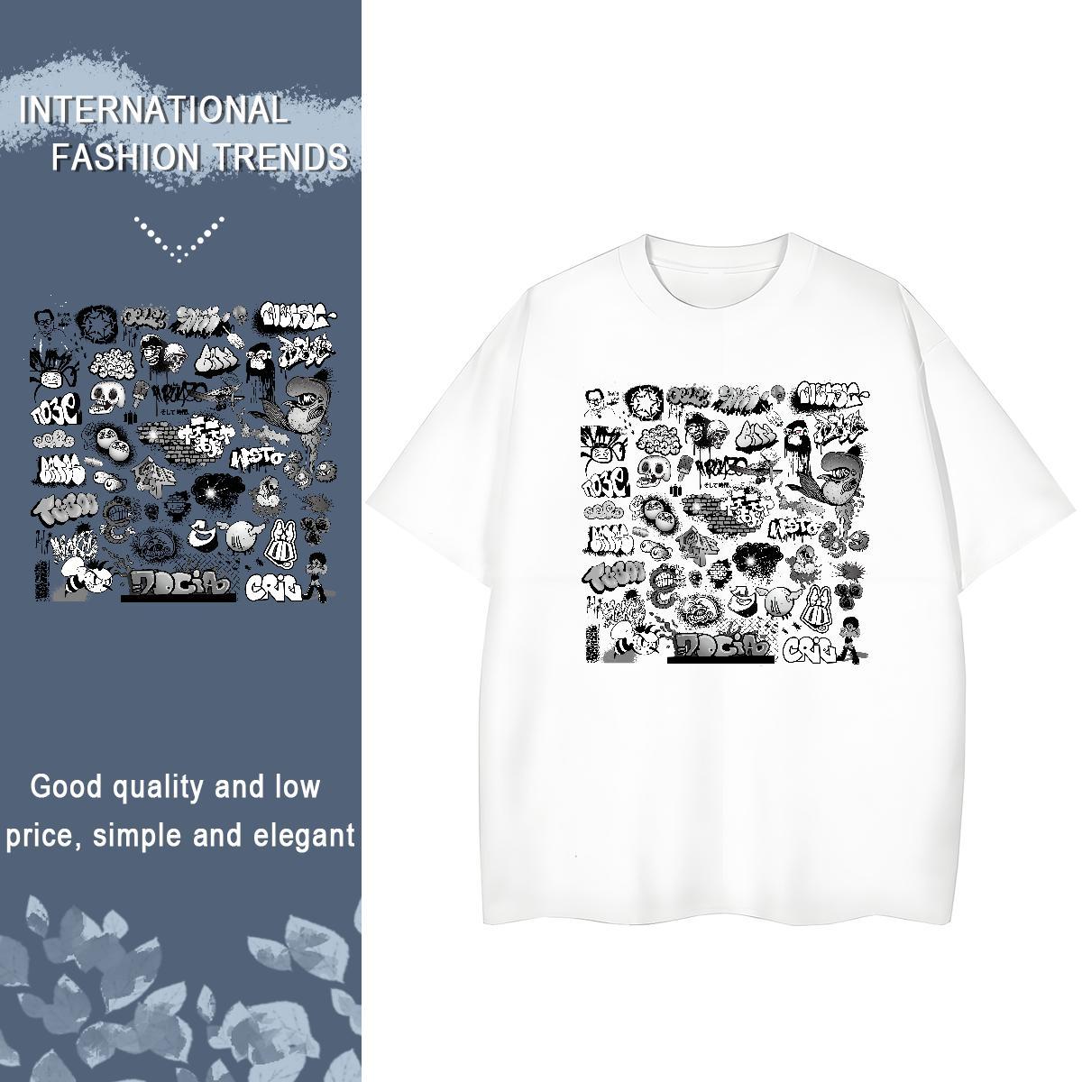 Popular Mens T Shirts 100% Cotton 230g skull Sports Casual Custom Printed O-Neck Short Sleeve Couples T Shirts New Arrival Clothes