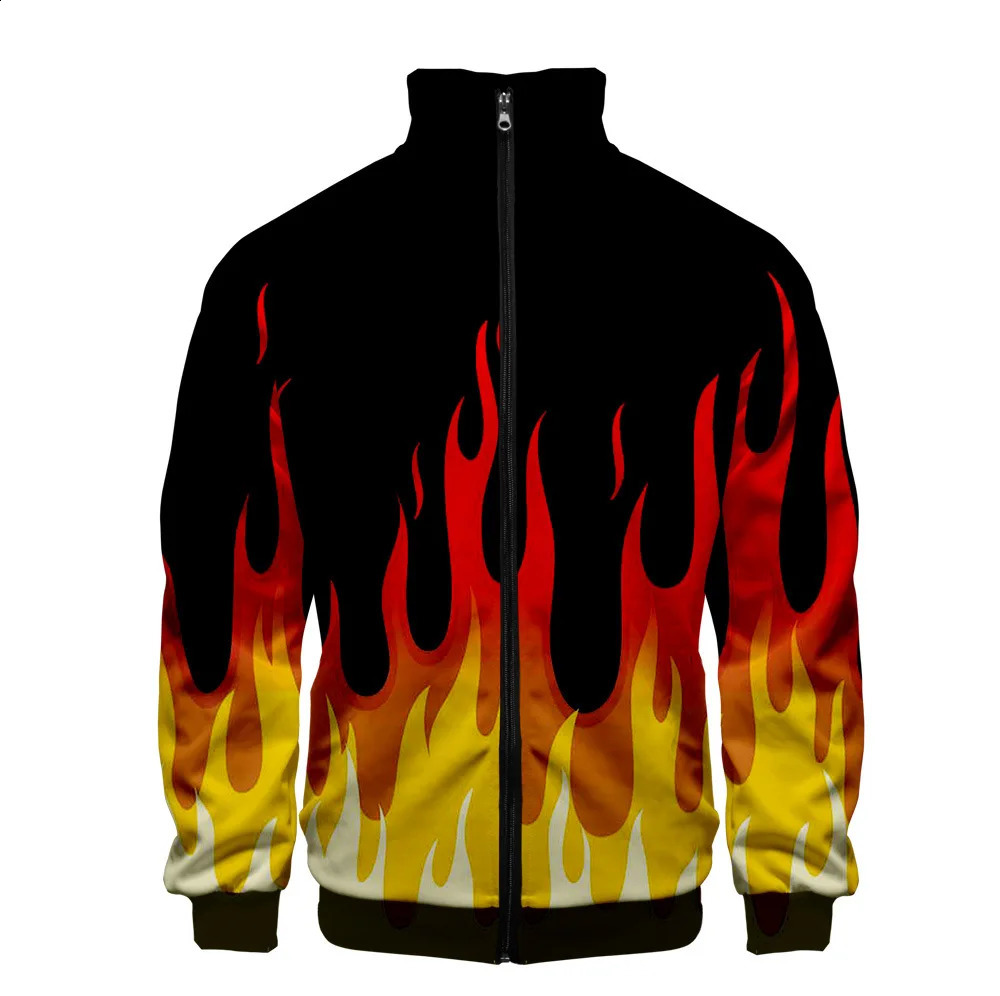 Coats Red and Yellow Flame Hoodie Womens Long Sleeve Role Playing Mens Jacket Sportswear 240824