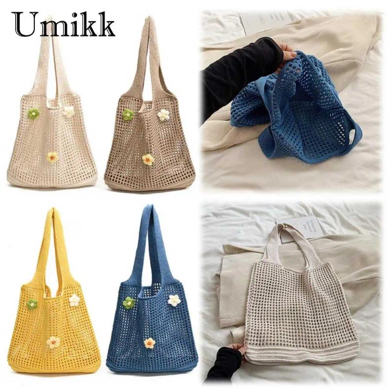Shoulder Bags Women Knitted Crochet Large Capacity Woven Hobo With wer Decor Casual New Beach Simple Summer