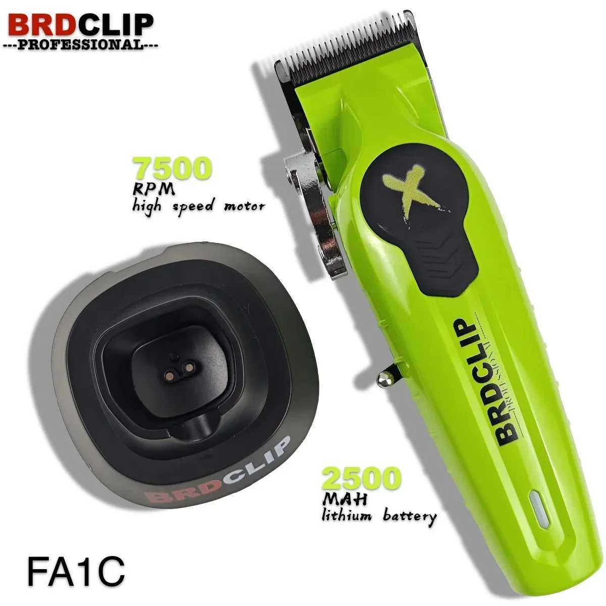 BRDCLIP professional electric hair clipper 7500RPM high-speed motor 2500MAH trimmer DLC blade with base hair salon FA1C W240824