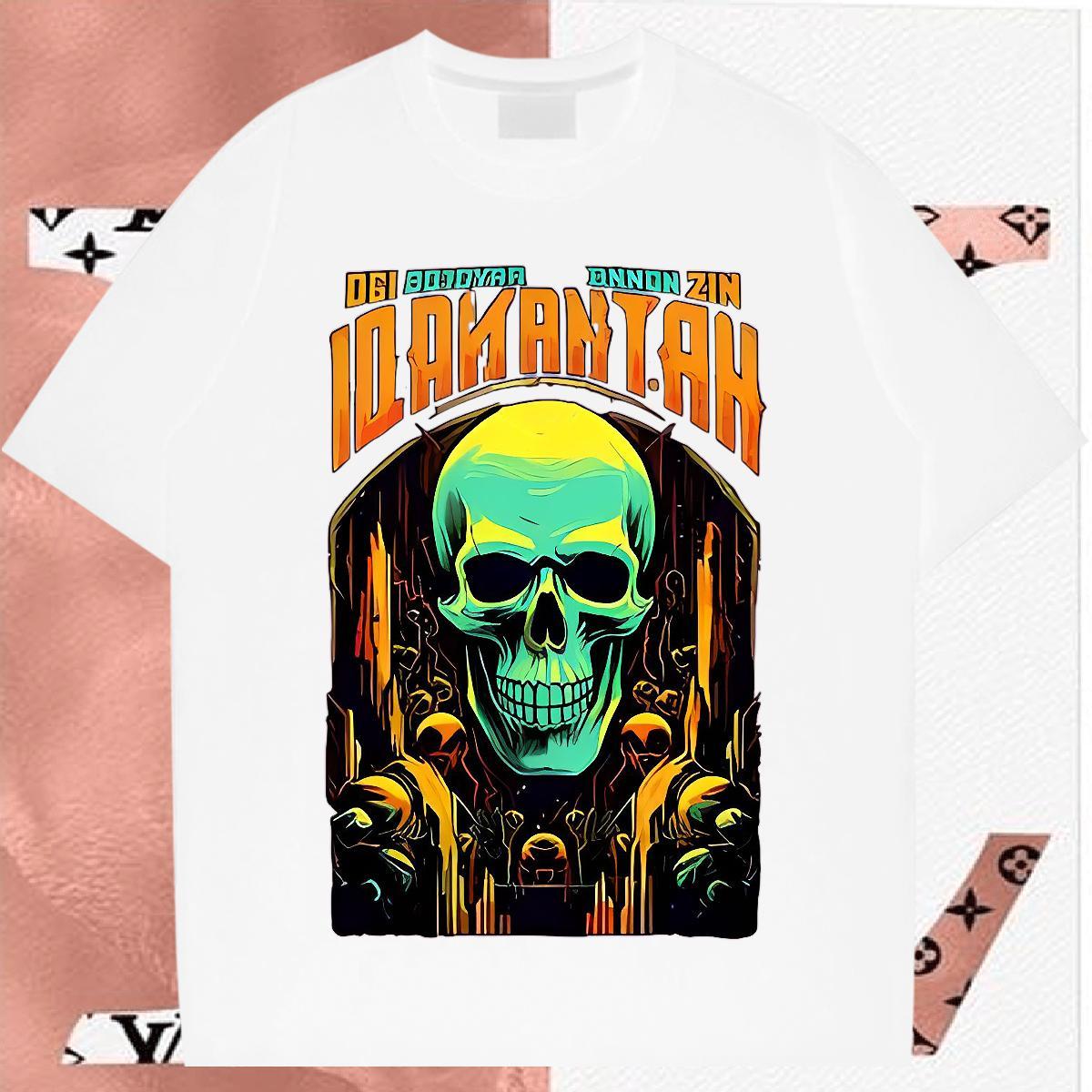 Brand T-Shirts for Men 100% Cotton 230g skull Daily Outfit Custom Printed Crew Neck Couples T Shirts Fashion Design Polos