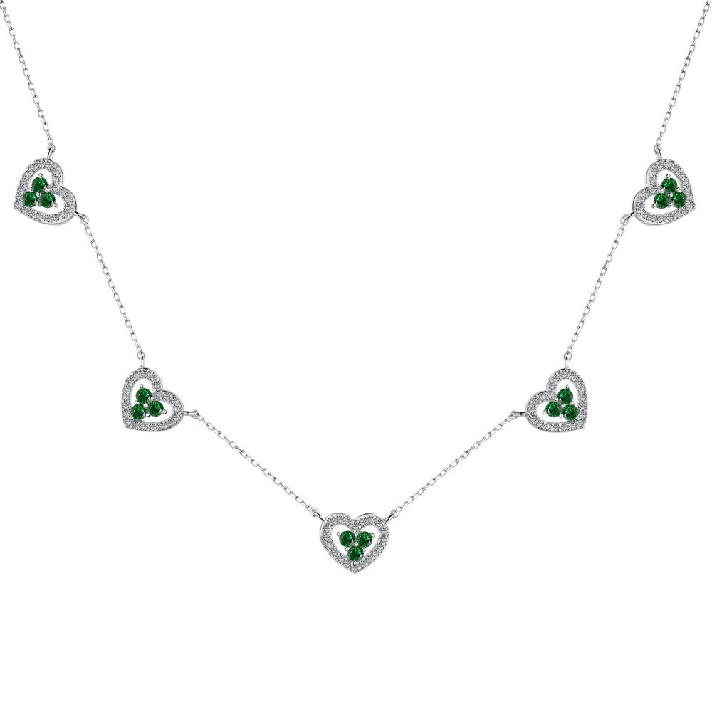 Korean version INS style new S pure sier collarbone chain heart zircon series fashionable and versatile design sense women's batch