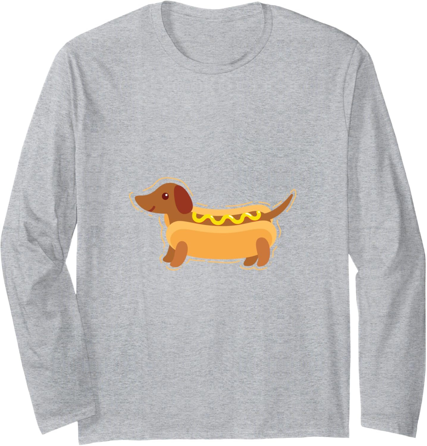Long Sleeve Shirts for Men sweatshirt Funny Wiener Dog Food Dachshund Hot Dog Lovers Chef Gift Long Sleeve Tee Streetwear Casual tops clothes
