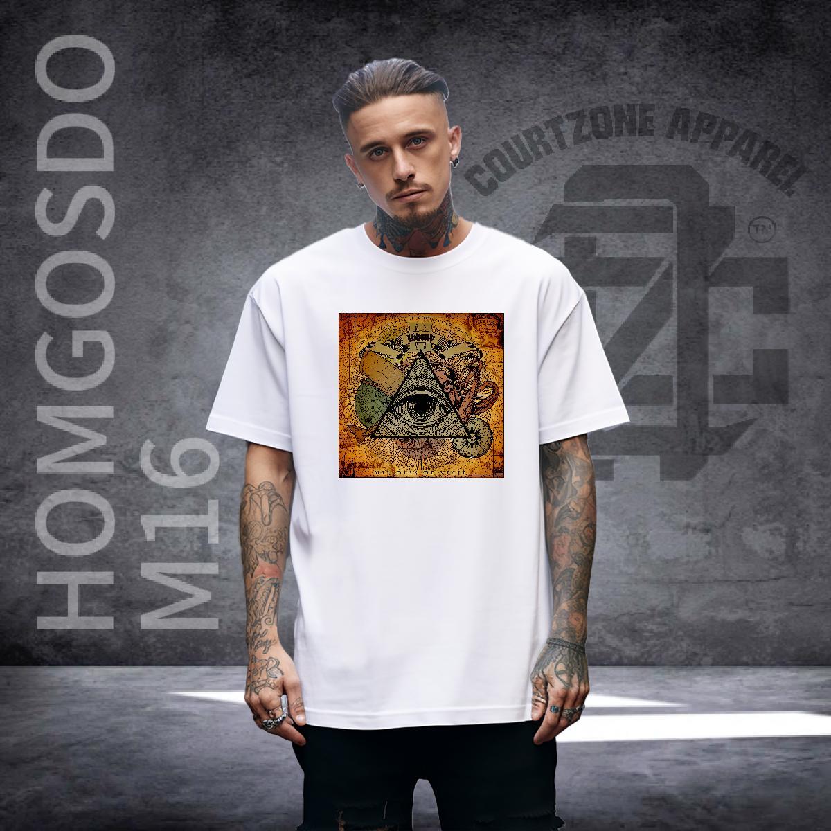 Wholesale T-Shirts 230g 100% Cotton eye of the devil Casual Beach Custom Printing Breathable Crew Neck Couples T Shirts Factory Direct Clothes
