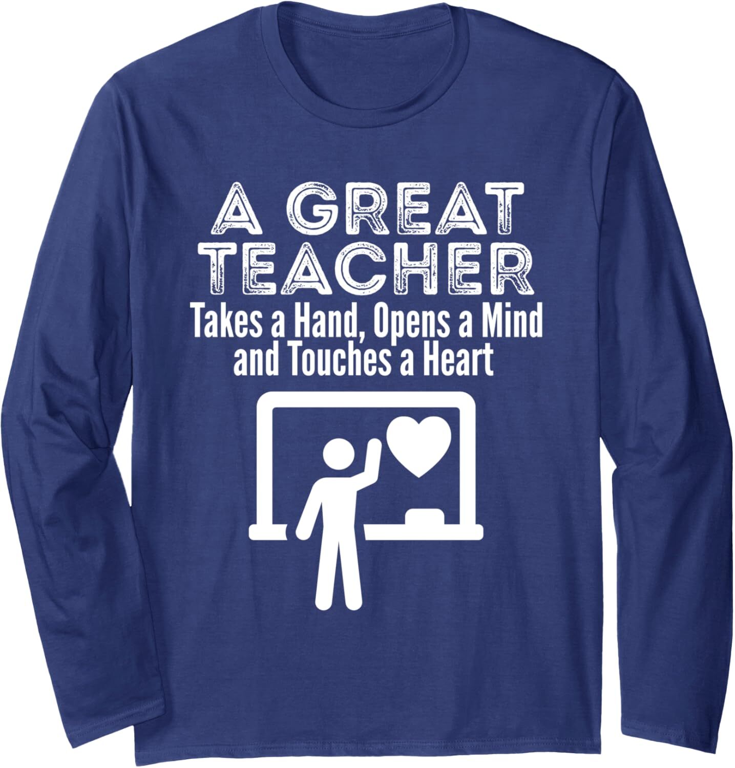 Long Sleeve Shirts for Men sweatshirt Great Teacher Takes Hand Opens Mind Touches Heart Long Sleeve T-Shirt T shirt Tee Streetwear Casual tops clothes