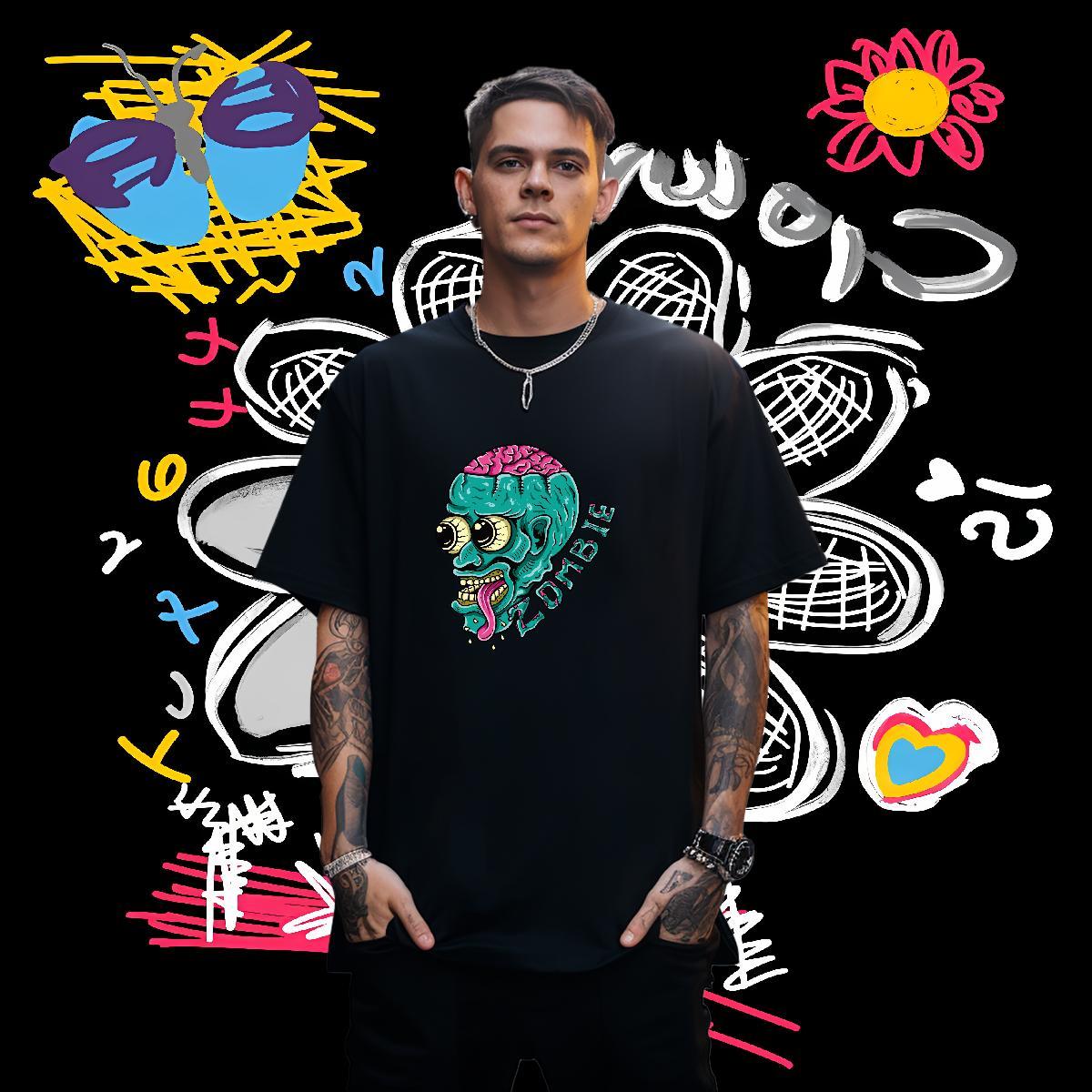 High Quality T Shirt For Man 100% Cotton 230g skull Summer Casual Graphic Short Sleeve Soft Couples T Shirts Fashion Design Tshirts