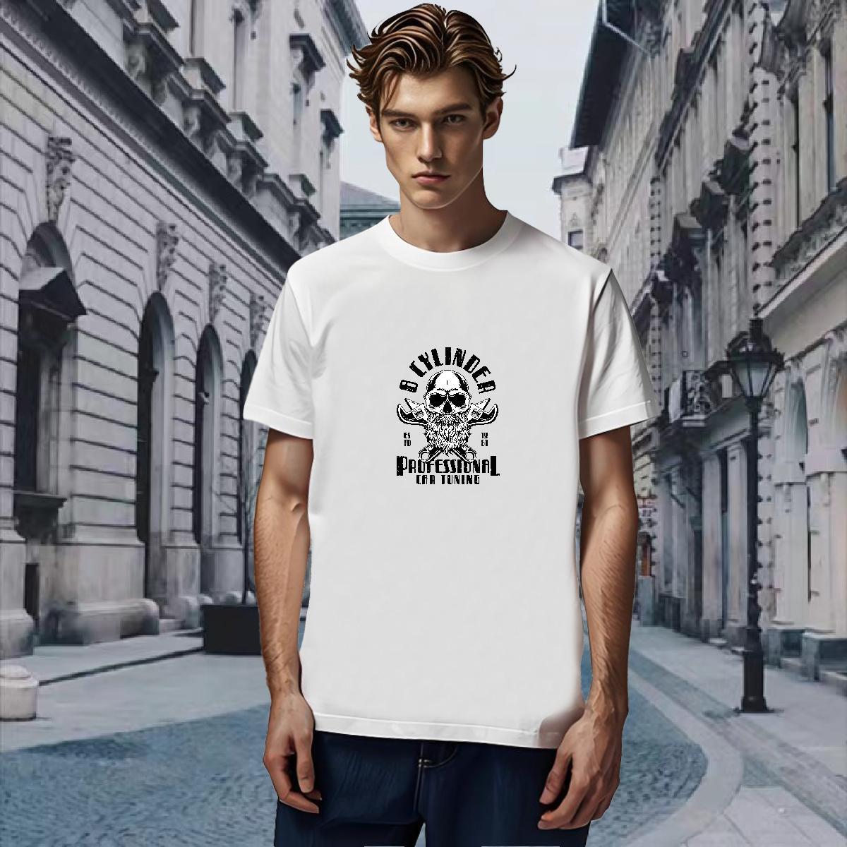 Loose T-Shirts 230g Pure Cotton skull Spring Summer Plus Size Cartoon Breathable Mens Tshirts 2024 Designer Clothings
