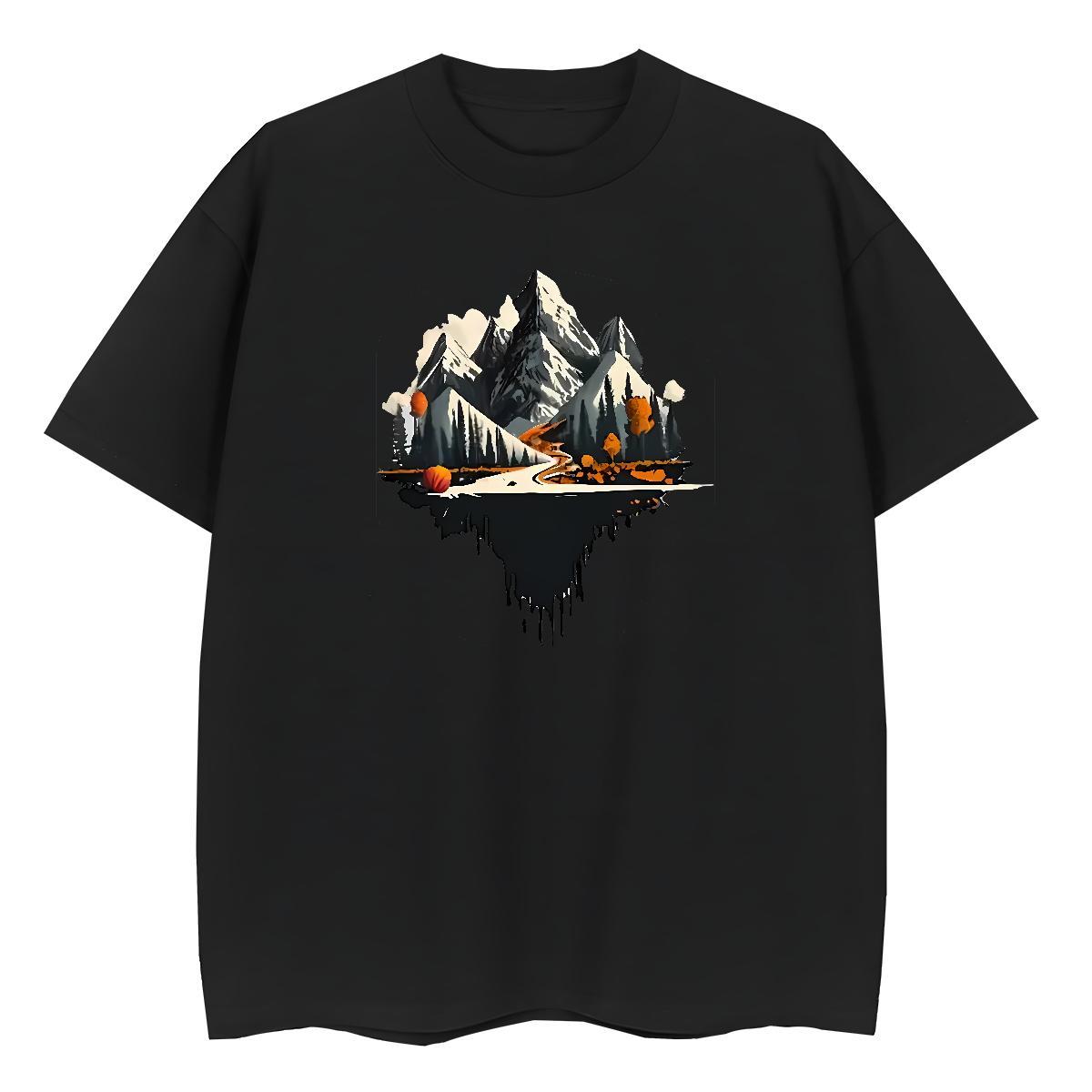 Nice Women Tees 230g Pure Cotton mountains Hip Hop Street T Shirt For Woman Breathable Soft Customized Wear