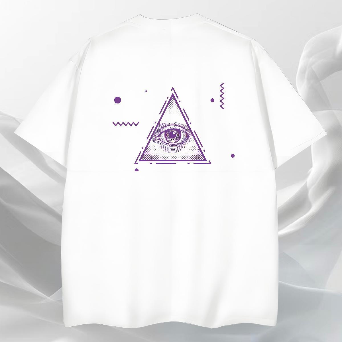 Loose T shirt 230g Cotton eye of the devil High Street Hip Hop Custom Cartoon Breathable Crew Neck Men Tops Tees DIY Customized Top Tees