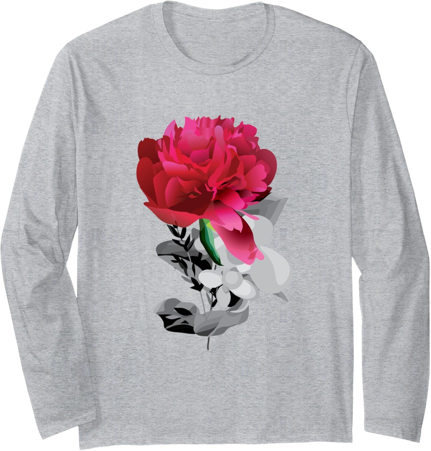 Long Sleeve Shirts for Men sweatshirt Red Rose Flower Beautiful Fragrance Funny Gift Long Sleeve Tee Streetwear Casual tops clothes