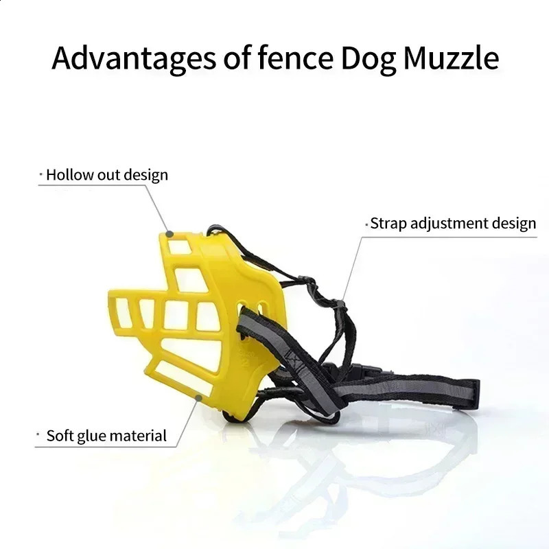 Soft Glue Adjustable Dog Muzzle Antibiting Chewing Mask Breathable Durable Strong Basket Supplies 240824