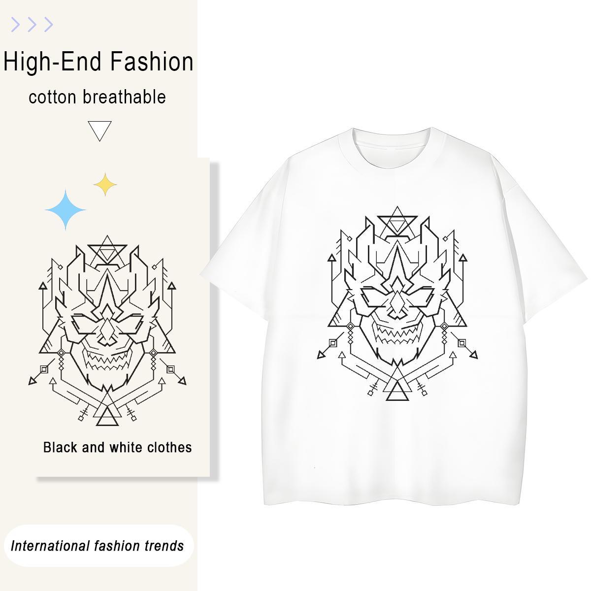 Nice Womens Tshirts 100% Cotton 230g handpainted Home Outdoor T-Shirts for Women O Neck Short Sleeves Anime Print Tees